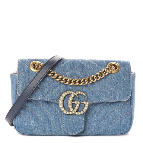 gucci bag velvet marmont|Gucci denim marmont bag.